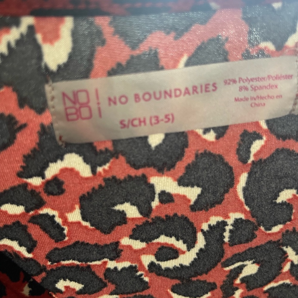 No Boundaries Red and Black Animal Print Dress
